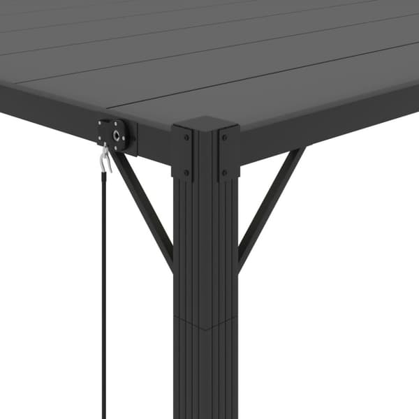 The Living Store Paviljong med lamelltak 3x3 m antracit tyg och aluminium -  Partytält & paviljoner