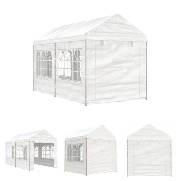 The Living Store pavillon med tag 4,46x2,28x2,69 m polyethylen hvid -  Festtelte & havepavilloner