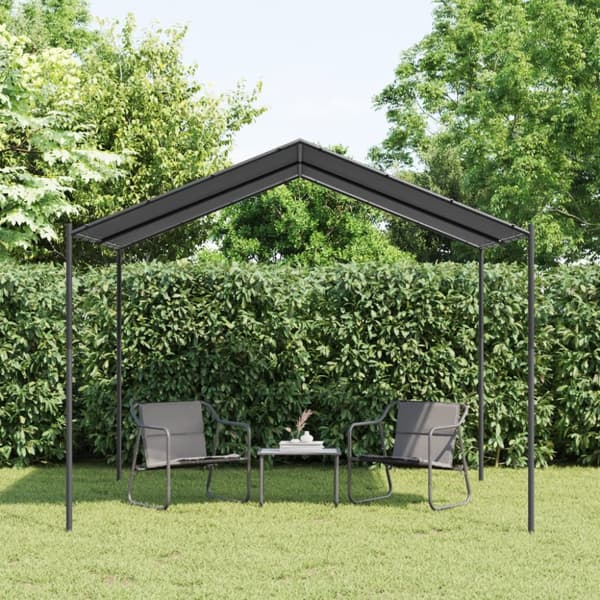 The Living Store Telttakatos antrasiitti 3x3 m teräs ja kangas -  Katokset & huvimajat