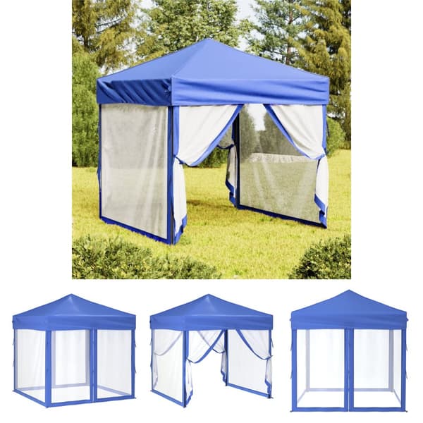 The Living Store Hopfällbart partytält med sidoväggar blå 2x2 m -  Partytält & paviljoner