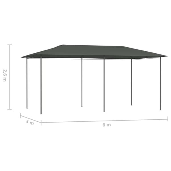 The Living Store Paviljong 3x6x2,6 m antracit 160 g/m² -  Partytält & paviljoner