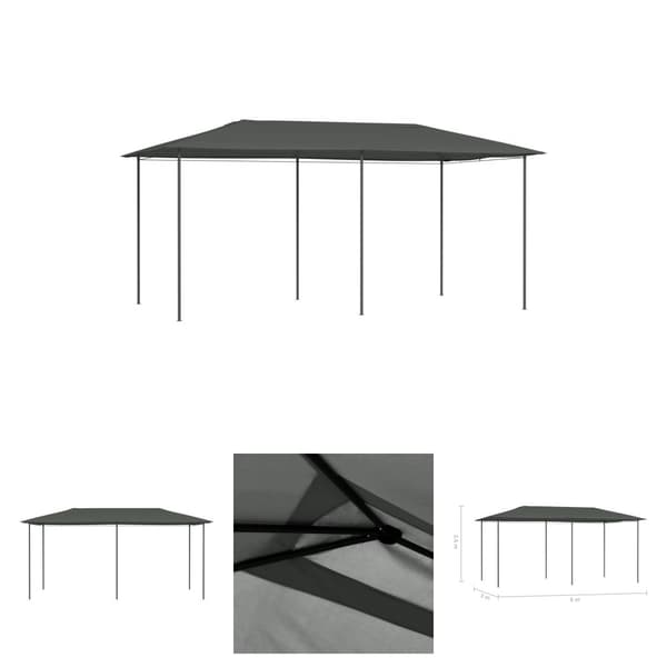 The Living Store Paviljong 3x6x2,6 m antracit 160 g/m² -  Partytält & paviljoner