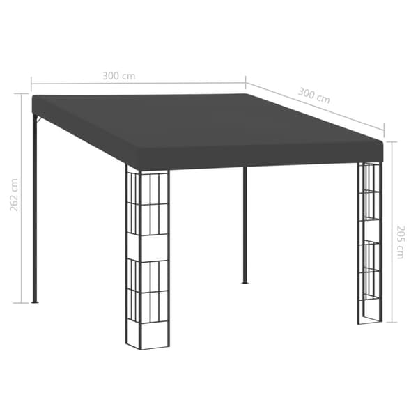 The Living Store Seinään kiinnitettävä huvimaja 3x3 m antrasiitti kangas - Katokset & huvimajat