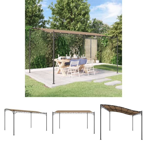 The Living Store baldakin 4x3 m 180 g/m² stof og stål gråbrun -  Festtelte & havepavilloner