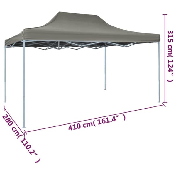 The Living Store foldbart festtelt 3 x 4 m stål antracitgrå -  Festtelte & havepavilloner