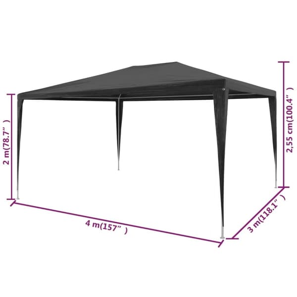 The Living Store festtelt 3x4 m PE antracitgrå -  Festtelte & havepavilloner