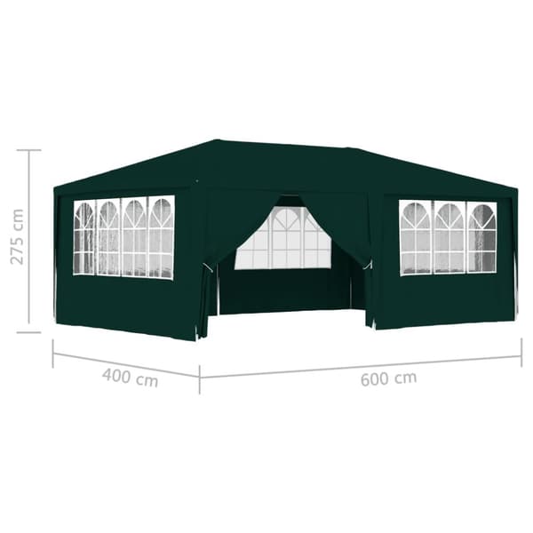 The Living Store Professionellt partytält med väggar 4x6 m grön 90 g/m² -  Partytält & paviljoner
