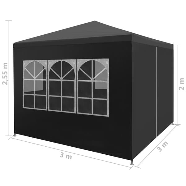 The Living Store festtelt 3 x 3 m antracitgrå -  Festtelte & havepavilloner
