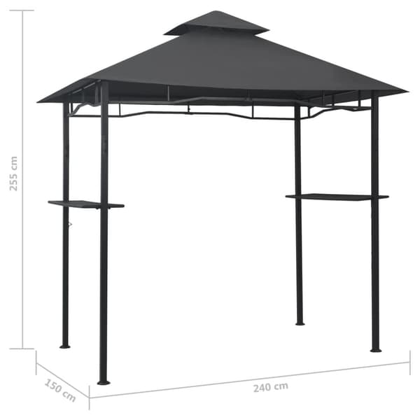 The Living Store Grilltält 240x150x255 cm antracit stål -  Partytält & paviljoner