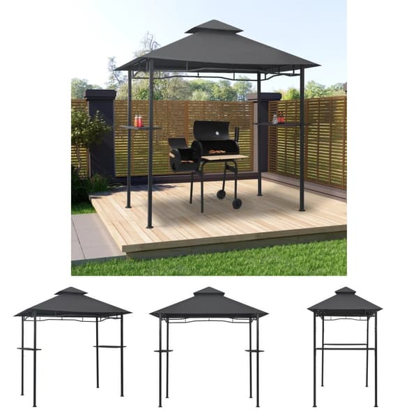 The Living Store grillpavillon 240x150x255 cm stål antracitgrå -  Festtelte & havepavilloner