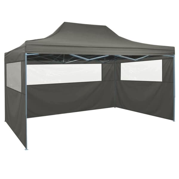 The Living Store Hopfällbart tält med 3 väggar 3x4,5 m antracit -  Partytält & paviljoner