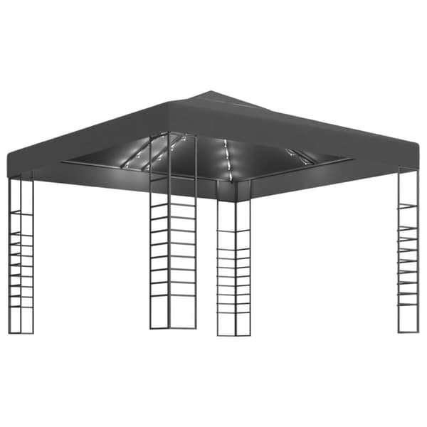 The Living Store Paviljong med ljusslinga LED 3x3 m antracit -  Partytält & paviljoner
