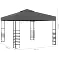 Miniatyrbild 10 av 10: The Living Store Paviljong med ljusslinga LED 3x3 m antracit -  Partytält & paviljoner