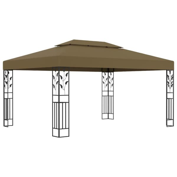 The Living Store Huvimaja kaksoiskatolla 3x4 m ruskeanharmaa 180 g/m² - Katokset & huvimajat