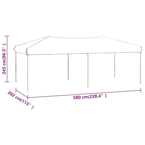The Living Store Hopfällbart partytält med sidoväggar antracit 3x6 m -  Partytält & paviljoner
