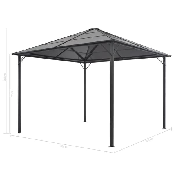 The Living Store pavillon med gardin aluminium 3 x 3 m sort -  Festtelte & havepavilloner