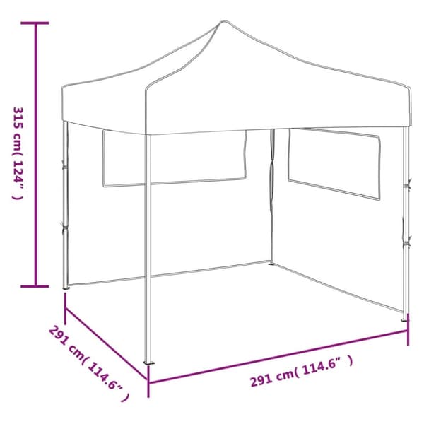 The Living Store Pop-Up hopfällbart partytält med 2 sidoväggar 3x3 m antracit -  Partytält & paviljoner