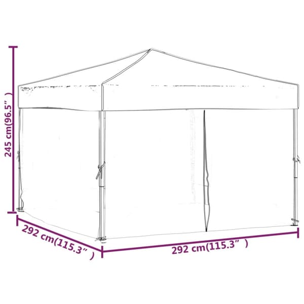The Living Store Hopfällbart partytält med sidoväggar vit 3x3 m - Partytält & paviljoner