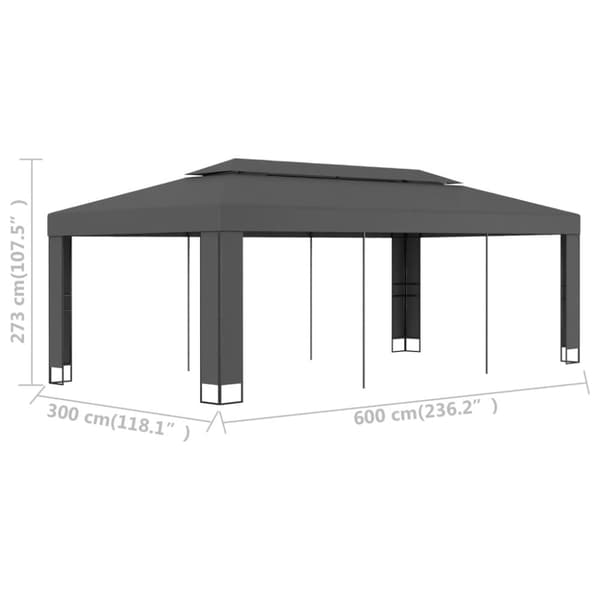 The Living Store Huvimaja kaksoiskatolla 3x6 m antrasiitti - Katokset & huvimajat
