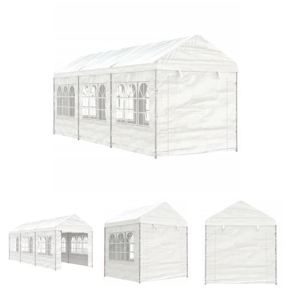 The Living Store pavillon med tag 6,69x2,28x2,69 m polyethylen hvid -  Festtelte & havepavilloner