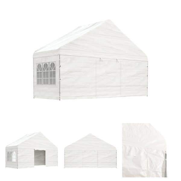 The Living Store Huvimaja katolla valkoinen 5,88x2,23x3,75 m polyeteeni - Katokset & huvimajat
