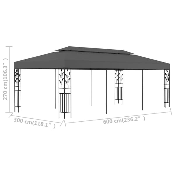 The Living Store Huvimaja 3x6 m antrasiitti -  Katokset & huvimajat