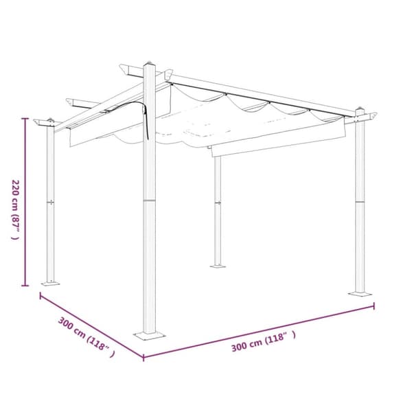 The Living Store Paviljong med infällbart tak 3x3 m antracit -  Partytält & paviljoner