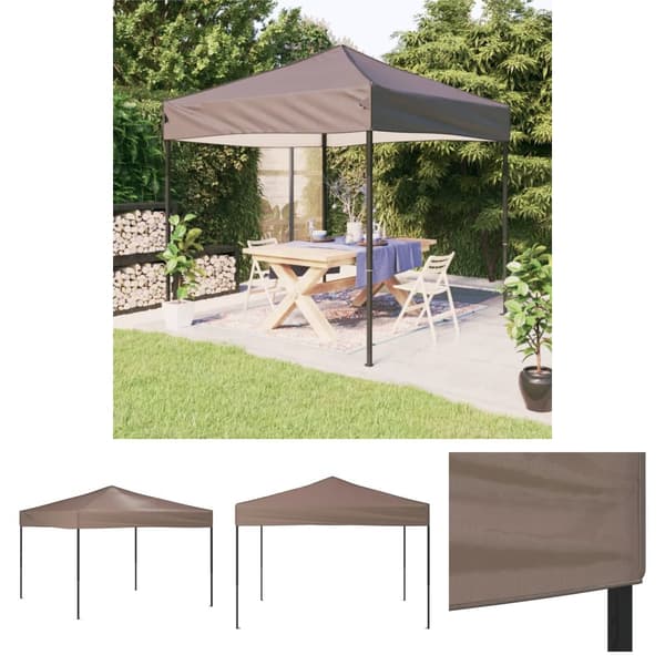 The Living Store Hopfällbart partytält taupe 3x3 m -  Partytält & paviljoner