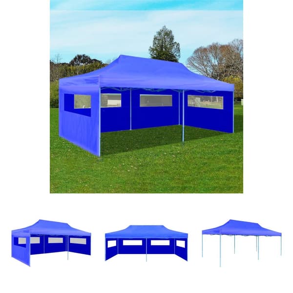 The Living Store foldbart pop-up-festtelt 3 x 6 m blå -  Festtelte & havepavilloner