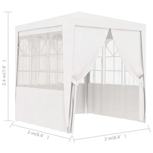 The Living Store Professionellt partytält med väggar 2x2 m vit 90 g/m² -  Partytält & paviljoner