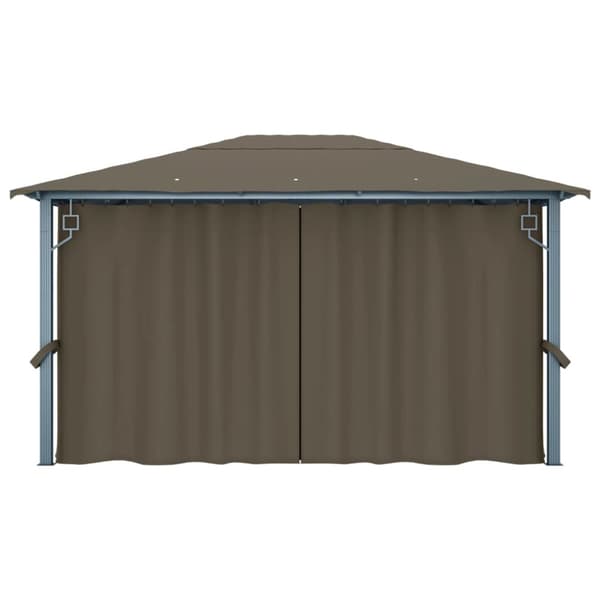 The Living Store Huvimaja verhoilla ja LED-valonauhoilla 4x3 m ruskeanhar. alum. -  Katokset & huvimajat