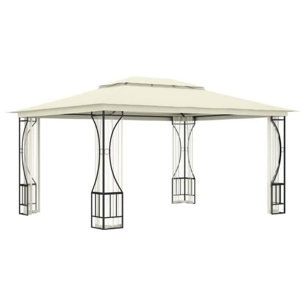 The Living Store Paviljong med nät 300x400x265 cm gräddvit -  Partytält & paviljoner