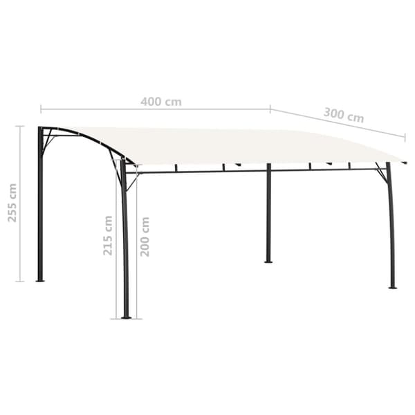 The Living Store Paviljong 4x3x2,55 m gräddvit -  Partytält & paviljoner