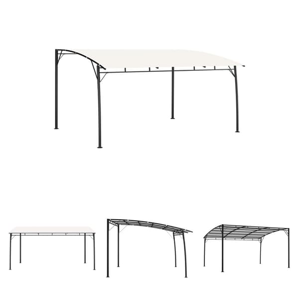 The Living Store fritstående markise 4x3x2,55 m cremefarvet -  Festtelte & havepavilloner