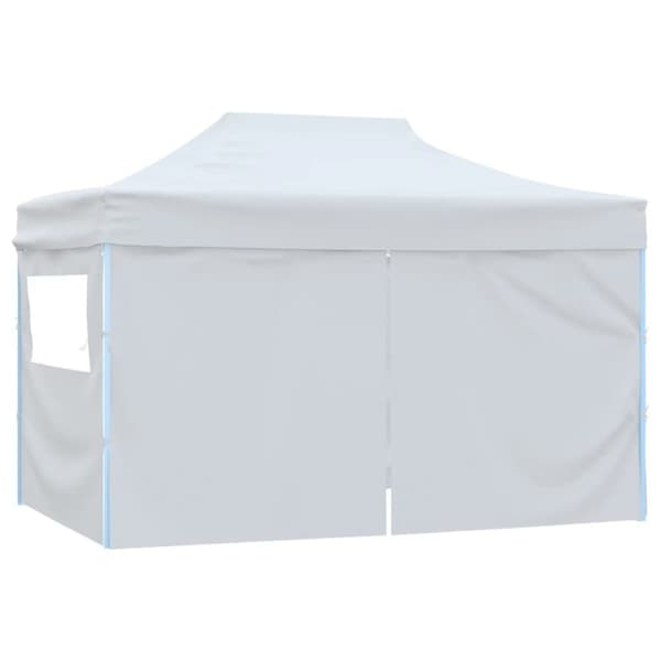 The Living Store foldbart festtelt med 4 sidevægge 3 x 4 m stål hvid -  Festtelte & havepavilloner