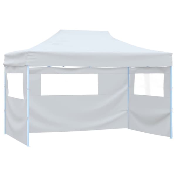 The Living Store foldbart festtelt med 4 sidevægge 3 x 4 m stål hvid -  Festtelte & havepavilloner