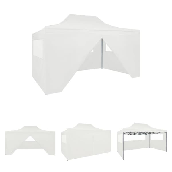 The Living Store Kokoontaittuva juhlateltta 4 sivuseinää 3x4 m teräs valkoinen -  Katokset & huvimajat