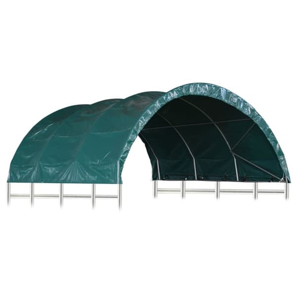The Living Store Vindskydd för boskap PVC 3,7x3,7 m grön -  Partytält & paviljoner