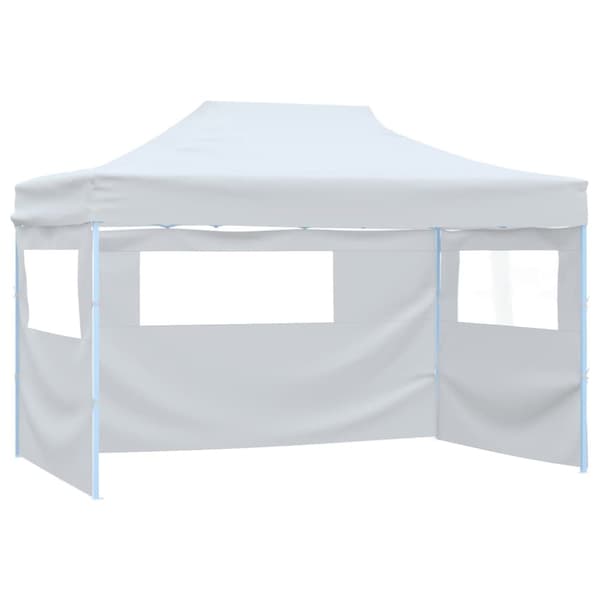 The Living Store foldbart festtelt med 4 sidevægge 3 x 4,5 m hvid - Festtelte & havepavilloner