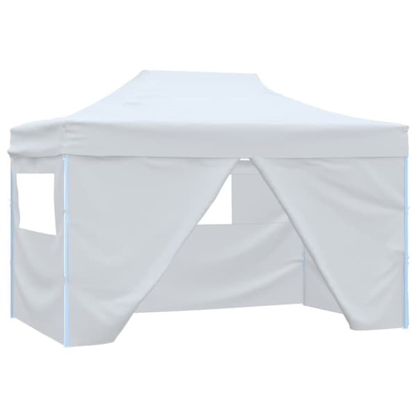 The Living Store foldbart festtelt med 4 sidevægge 3 x 4,5 m hvid - Festtelte & havepavilloner