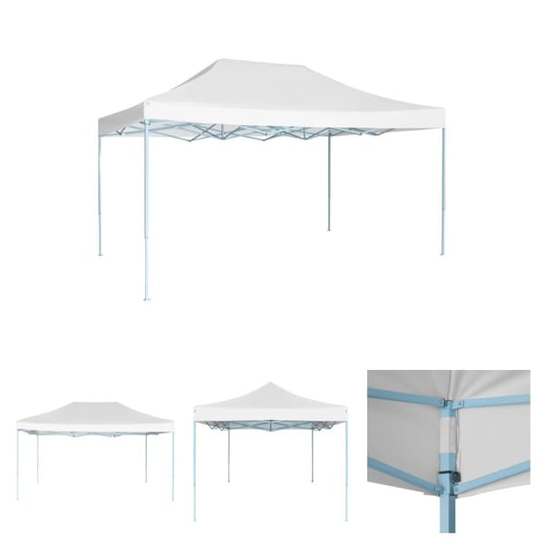 The Living Store foldbart festtelt 3 x 4 m stål hvid -  Festtelte & havepavilloner