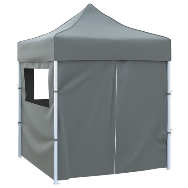 The Living Store foldbart festtelt med 4 sidevægge 2 x 2 m stål antracitgrå -  Festtelte & havepavilloner