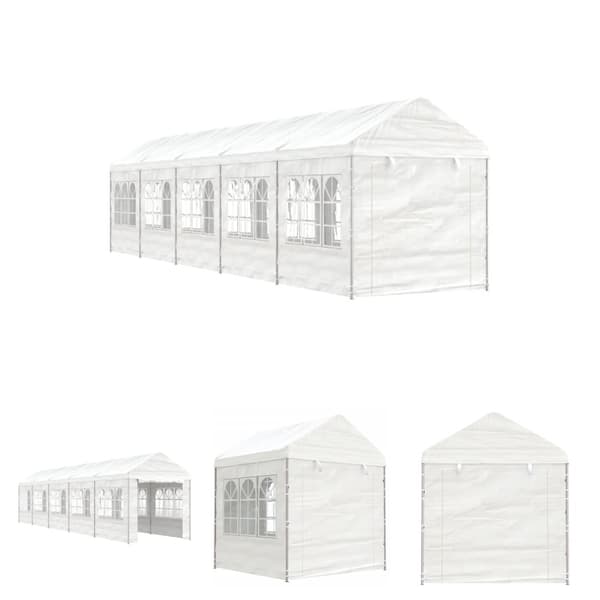 The Living Store pavillon med tag 11,15x2,28x2,69 m polyethylen hvid -  Festtelte & havepavilloner