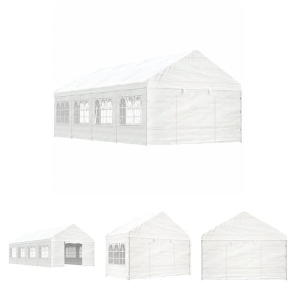 The Living Store pavillon med tag 8,92x4,08x3,22 m polyethylen hvid -  Festtelte & havepavilloner