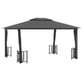 Miniatyrbild 3 av 7: The Living Store Paviljong med draperier och dubbelt tak 3x4 m antracit -  Partytält & paviljoner