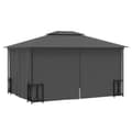 Miniatyrbild 5 av 7: The Living Store Paviljong med draperier och dubbelt tak 3x4 m antracit -  Partytält & paviljoner