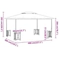 Miniatyrbild 7 av 7: The Living Store Paviljong med draperier och dubbelt tak 3x4 m antracit -  Partytält & paviljoner