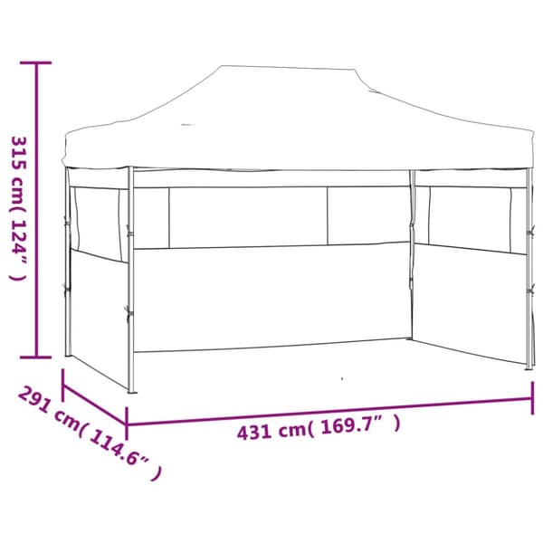 The Living Store Kokoontaitettava juhlateltta 3 sivuseinää 3x4,5 m valkoinen -  Katokset & huvimajat