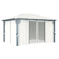 Miniatyrbild 3 av 11: The Living Store Paviljong med draperier 400 x 300 cm gräddvit aluminium -  Partytält & paviljoner