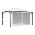 Miniatyrbild 4 av 11: The Living Store Paviljong med draperier 400 x 300 cm gräddvit aluminium -  Partytält & paviljoner